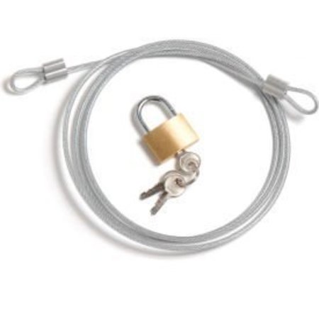 GLOBAL EQUIPMENT Security Cable Kit-Includes Cable Padlock And 3 Keys 238152